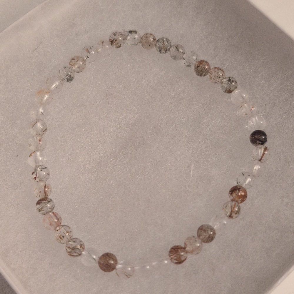 Copper Rutile Quartz Stretch Bracelet